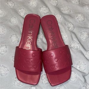 Calvin Klein pink slides size 8